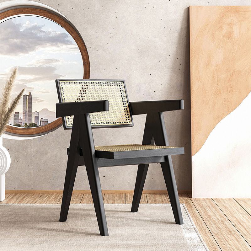 伝統的なキッチンダイニング椅子ゴム製ウッドアームダイニングチェア