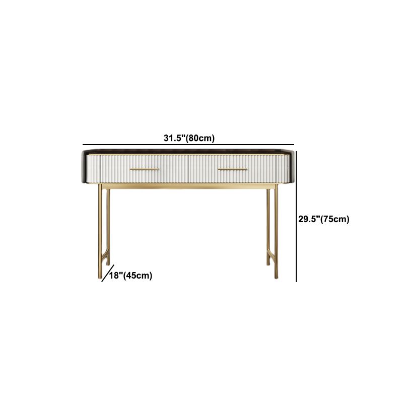 Glam Glass Top ijdelheid make -uptafel ontlasting ingesteld met opbergladen