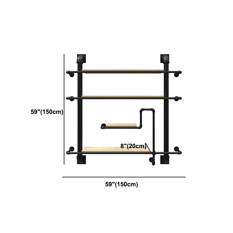 Metal Floating Bookcase Industrial Style Wall Mounted Closed Back Shelf Clearhalo 'Bookcases' 'furn' 'furn_bookcases' 'Furniture' 'furniture_bookcases' 'kitchen' 'kitchen_bookcases' 'Living Room Furniture' 'Office Furniture' 1200x1200_0abbeb31-9448-474c-a1c4-5e3d23626162
