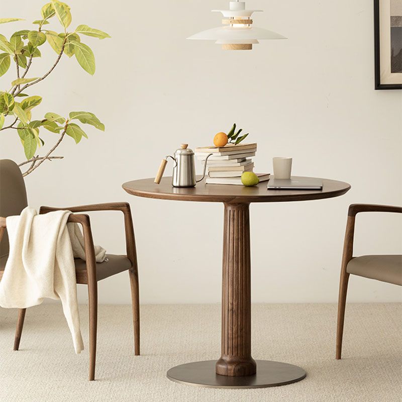 Modern Round Dining Table Wooden Base Dinner Table for Dining Room Clearhalo 'Dining Tables & Seating' 'Dining Tables' 'dining_table' 'furn' 'furn_dining_table' 'Furniture' 'Kitchen & Dining Furniture' 1200x1200_0abc2a7d-6225-484a-8d89-5e92a4c0a755