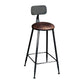1/3/5 Pieces Round Wooden Bar Table Set Industrial Pub Table Set with Metal Stools