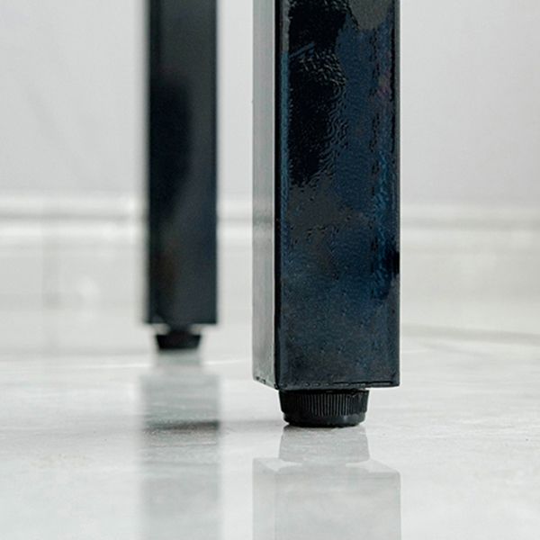 Tavolo da pranzo in pietra rettangolo in pietra tavolo da pranzo industriale con base di cavalletto in nero