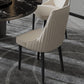 Faux Leather Dining Chairs Modern Parsons Armless Chair with Black Legs