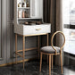 Luxurious Vanity Set 1/2 Storage Drawers with Mirror & Padded Stool