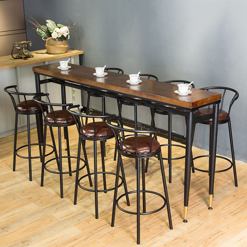 Rectangle Wood Top Counter Table Industrial 42-inch Metal 4 Legs Table for Dining Room Clearhalo 'Bar Furniture' 'Bar Tables' 'bar_tables' 'furn' 'furn_bar_tables' 'Furniture' 'furniture_bar_tables' 'Kitchen & Dining Furniture' 1200x1200_0ac0d820-4f92-4796-9fea-55a076536ed2
