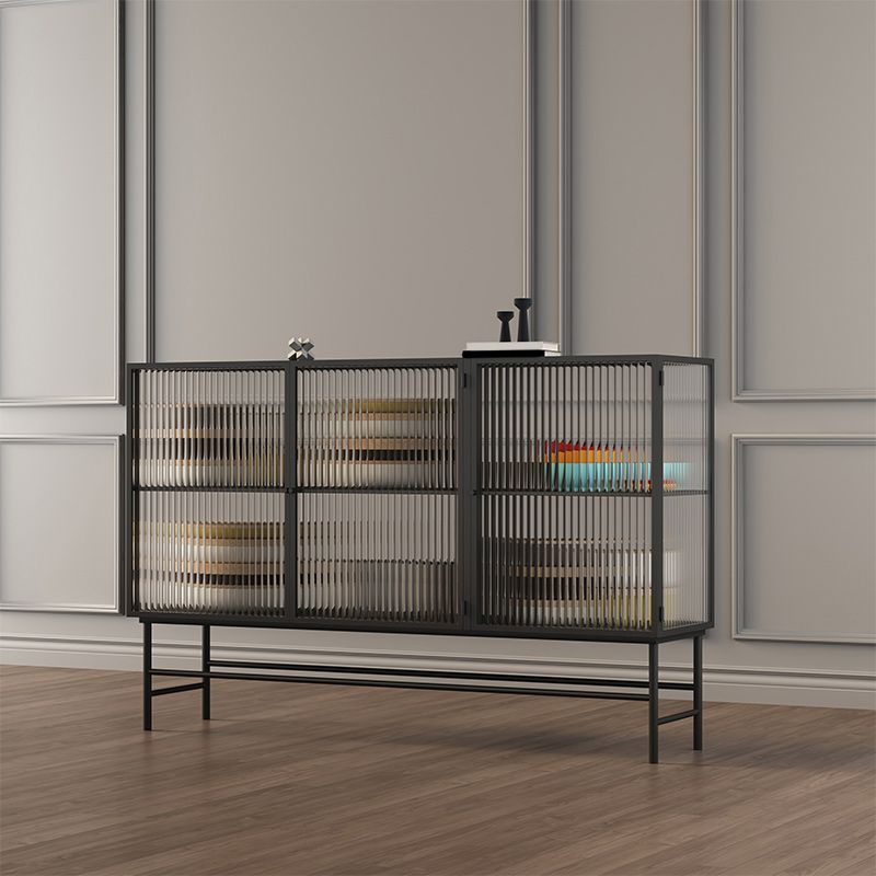 Moderni mobili in metallo porte di vetro a buffet per sala da pranzo