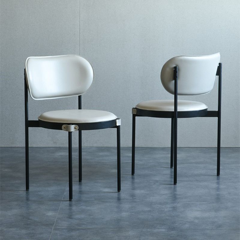 Chaise de salle à manger à dos ouvert industriel Chaise latéral de jambes noires