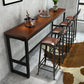 Industrial 1/5/9 Pieces Bar Table Set Rectangle Pine Wood Counter Table with Stools