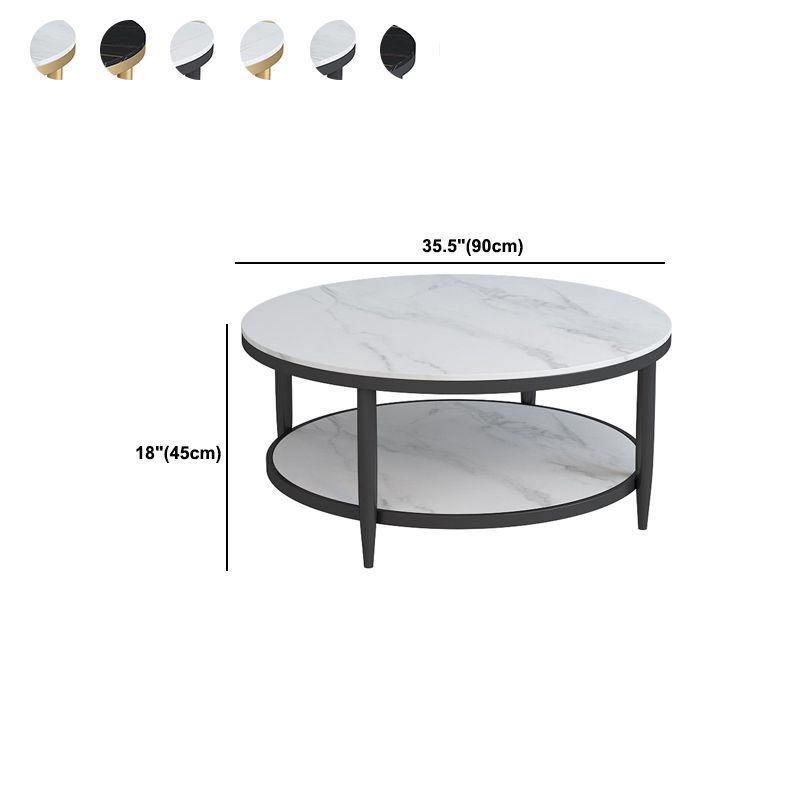 Glam Round 4 Legs Coffee Table Slate Top Coffee Cocktail Table Clearhalo 'Coffee & Accent Tables' 'Coffee Tables' 'coffee_tables' 'furn' 'furn_coffee_tables' 'Furniture' 'Living Room Furniture' 1200x1200_0ac32f2c-e015-48ae-87db-04299559dbe4