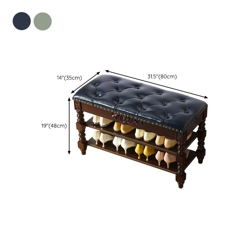 Rubber Wood Seating Bench Cushioned Rectangle Shoe Storage Entryway Bench Clearhalo 'Benches' 'Chairs & Seating' 'furn' 'furn_benches' 'Furniture' 'Living Room Furniture' 1200x1200_0ac51274-6d92-42b9-bfc6-7c65508f145b