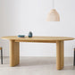 Oval Solid Wood Dining Table Double Pedestal Table in Natural