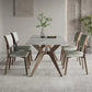 Industrial Dinner Table Stone Rectangle Dining Site Table in Grey