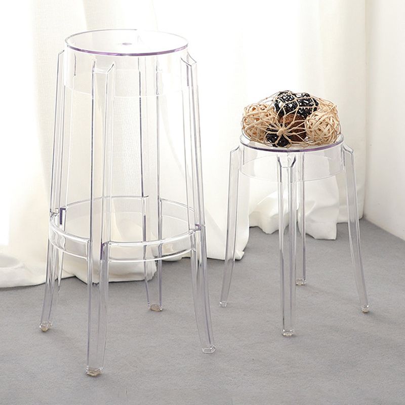 Nordic Style Bar-stool Round Counter Bar Stool with Plastic Legs for Home Clearhalo 'Bar Furniture' 'Bar Stools' 'bar_stools' 'furn' 'furn_bar_stools' 'Furniture' 'furniture_bar_stools' 'Kitchen & Dining Furniture' 1200x1200_0ac5a2d4-083f-44bc-96ec-abddde792188