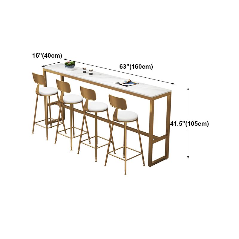 Glam Style Bar Table in Faux Marble and Iron Top Bar Table for Restaurant, Only Table Clearhalo 'Bar Furniture' 'Bar Tables' 'bar_tables' 'furn' 'furn_bar_tables' 'Furniture' 'furniture_bar_tables' 'Kitchen & Dining Furniture' 1200x1200_0ac62f3b-042a-4401-b856-b3b097074f7f