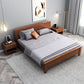Queen Bed 43.3 Inch High Walnut Panel Bed in Brone with 4 Legs Clearhalo 'Bedroom Furniture' 'Beds' 'furn' 'furn_beds' 'Furniture' 1200x1200_0ac69f88-bd72-4436-8822-22b56dd5aea5