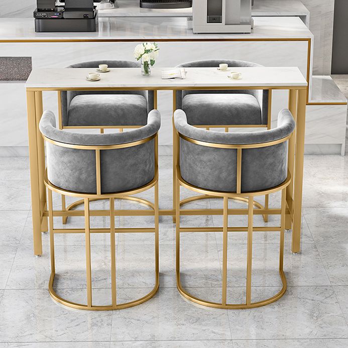 Conjunto de Pub Industrial Blanco con Taburetes Tapizados Mesa de Bar de 1/3/5 Piezas para Lugares Pequeños