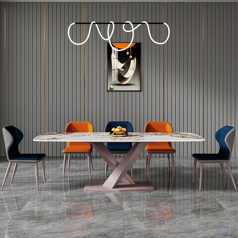 Nordic Glam Rectangle Sintered Stone Dining Table Set 1/4/5/6/7 Pieces Dining Set Clearhalo 'Dining Room Sets' 'Dining Tables & Seating' 'dining_room_set' 'furn' 'furn_dining_room_set' 'Furniture' 'furniture_dining_room_set' 'Kitchen & Dining Furniture' 1200x1200_0ac77ed9-bf61-4afd-833b-f9408401063f