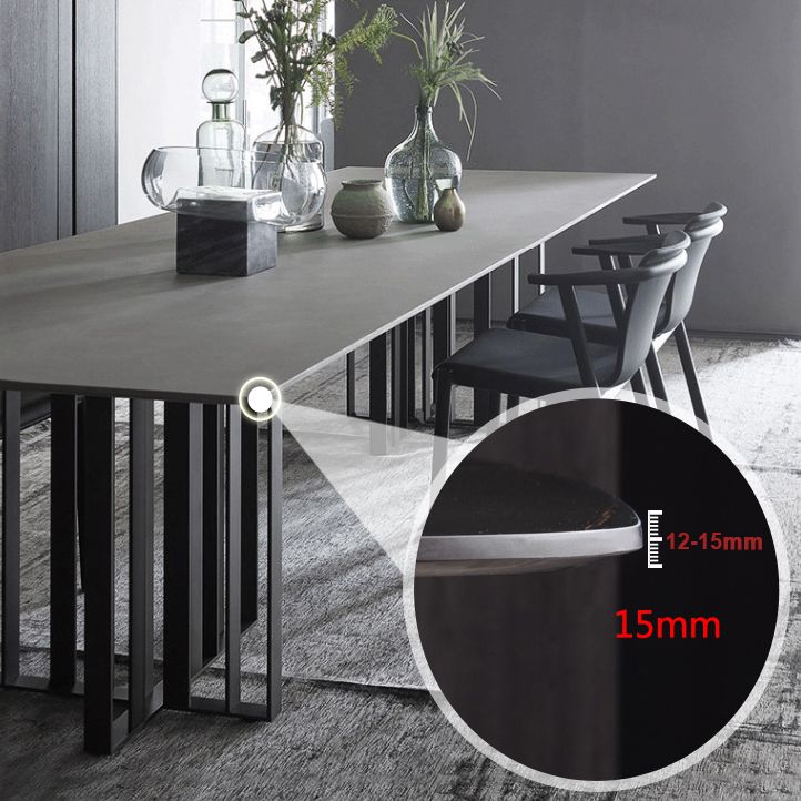 Industrial Sintered Stone Dining Table Rectangle Table with Metal Double Pedestal Clearhalo ' dining_table' 'Dining Tables & Seating' 'Dining Tables' 'furn' 'furn_dining_table' 'Furniture' 'furniture_dining_table' 'Kitchen & Dining Furniture' 'kitchen&dining_furn' 'kitchen' 'kitchen_dining_table' 1200x1200_0ac88630-391d-4add-b555-b5b2676b44d1
