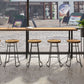 Contemporary Dining Stools Solid Wood Bar Stools with Footrest