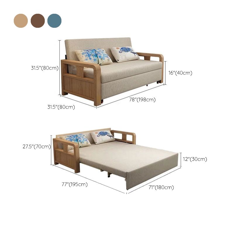 Linen Sleeper Sofa 31.49" Wide Scandinavian Sofa Bed with Upholstered