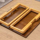 Scandinavian Square Wood Coffee Table Folding 2 Legs Cocktail Table