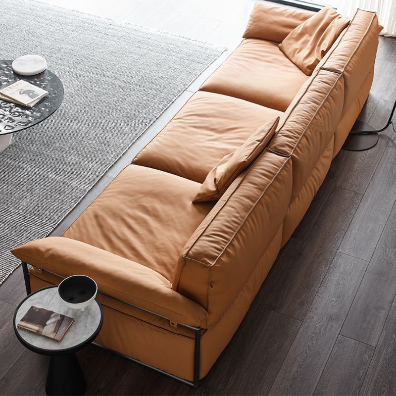Zeitgenössisches echtes Leder Wohnzimmer Kissen Top Arm Kissen Sofa