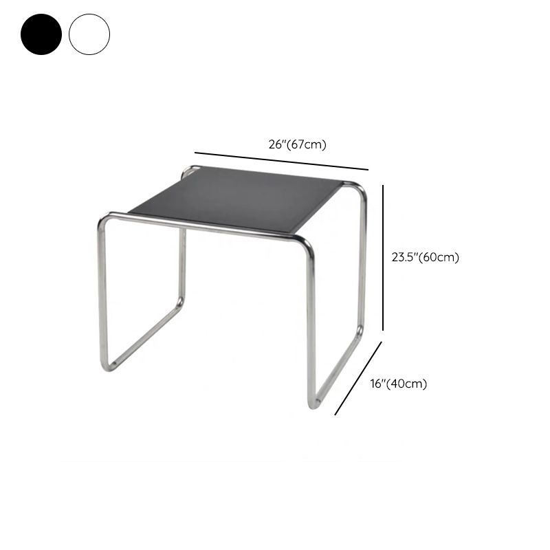 Mesa minimalista rectangular 15.7 "D Tabla final moderna de trineo de trineo de acero
