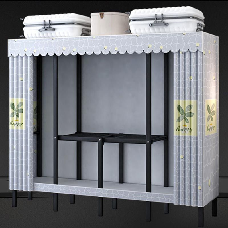 Armario de metal y tela Estilo industrial de dormitorio Rectangular Armario