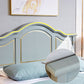Contemporary Solid Wood Standard Bed with Camelback Headboard
