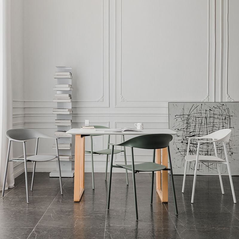 Sedie da pranzo in stile contemporaneo sedie a braccio con gambe in metallo per la casa