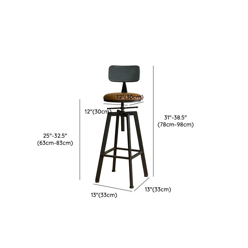 Sgabello da bar con bancone atagliabile senza braccio industriale con zampe metalliche