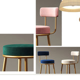 Nordic Armless Backrest Counter Stool Iron Dessert Shop Bar Stool with Cushion and Pedal Clearhalo 'Bar Furniture' 'Bar Stools' 'bar_stools' 'furn' 'furn_bar_stools' 'Furniture' 'furniture_bar_stools' 'Kitchen & Dining Furniture' 1200x1200_0ad6fc44-2293-4dc5-b039-abaceed1ee0d