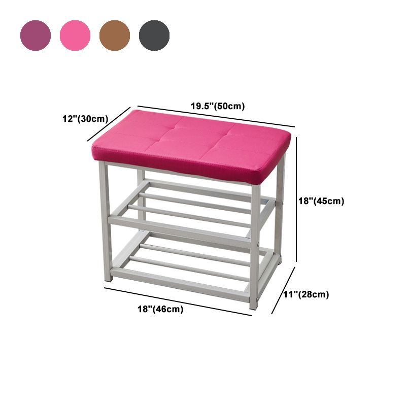 Contemporary Ottoman Faux Leather Upholstered Tufted Rectangle Ottoman with Bottom Rack Clearhalo 'furn' 'furn_ottomans_poufs' 'Furniture' 'Living Room Furniture' 'Ottomans & Poufs' 'ottomans_poufs' 1200x1200_0ad9e030-789f-403a-9c2b-fcbfd8324bd3