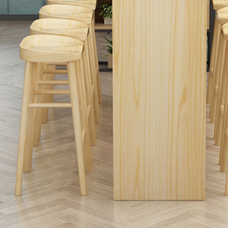 Zeitgenössischer Tresenhocker aus massivem Holz, Eimer, Wohnzimmer-Barhocker
