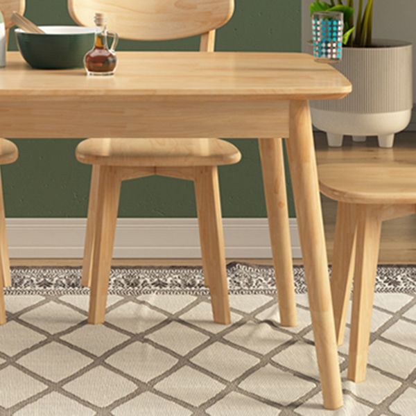 Modern Rubberwood Solid Wood Dining Table Brown Rectangle Table with 4 Legs for Home Clearhalo ' dining_table' 'Dining Tables & Seating' 'Dining Tables' 'furn' 'furn_dining_table' 'Furniture' 'furniture_dining_table' 'Kitchen & Dining Furniture' 'kitchen&dining_furn' 'kitchen' 'kitchen_dining_table' 1200x1200_0ada5278-5505-45e0-9197-a3144e2f009a