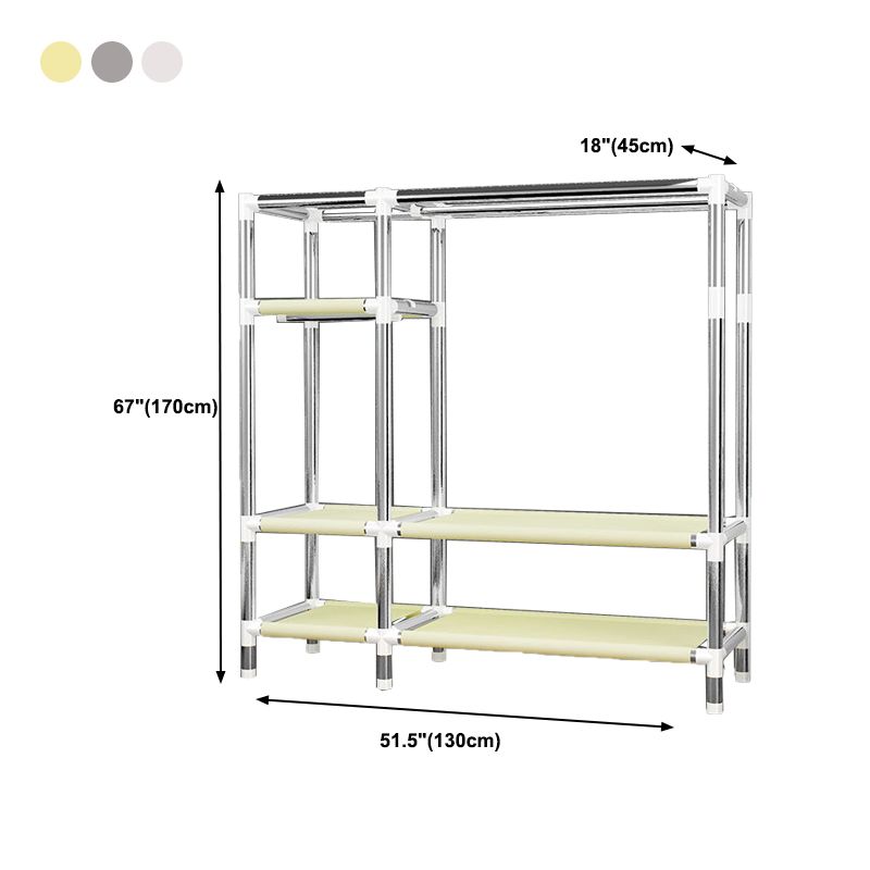 Armadio in metallo armadio del guardaroba in stile contemporaneo Armaia con asta di abbigliamento per casa