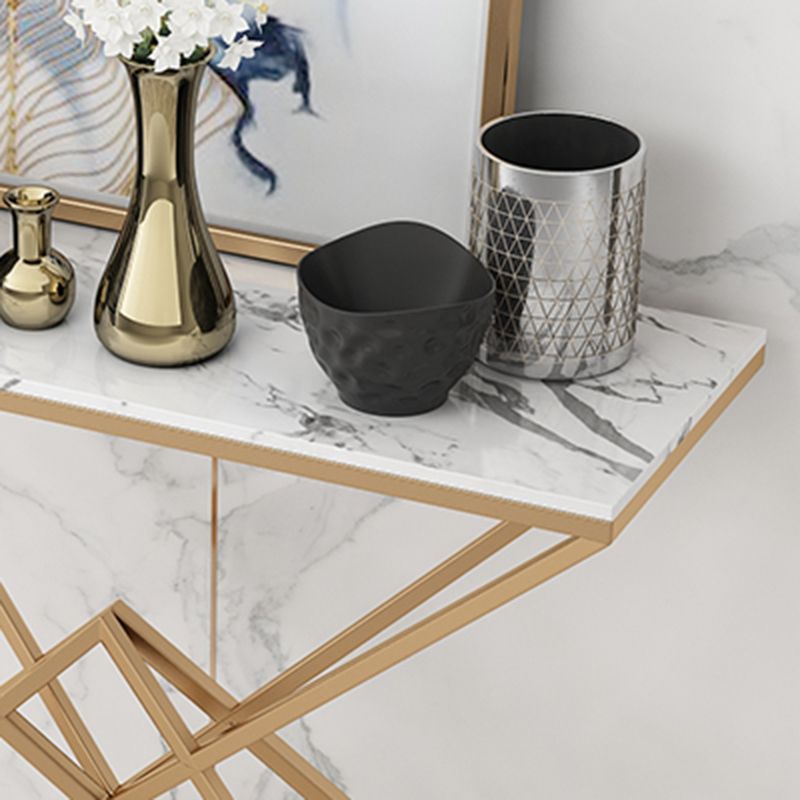 11.8" W Modern Console Accent Table Antique Finish Sofa Console Table in Marble Clearhalo 'Console Tables' 'console_tables' 'Entry & Mudroom Furniture' 'furn' 'furn_console_tables' 'Furniture' 1200x1200_0adc9a2f-8c14-4e8e-a2c9-64bd5dec30f4