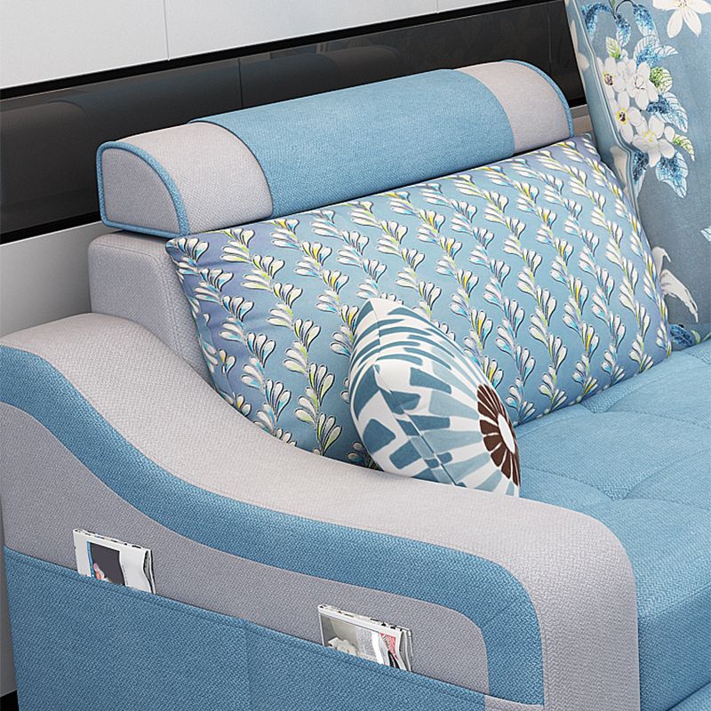 Sezionali mobili per armi in pendenza a forma di l di lino contemporanea per 3 persone