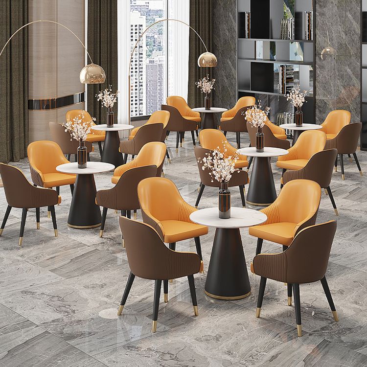 Glam Faux Leather Dining Chairs Upholstered Side Chair for Restaurant Use Clearhalo ' kitchen&dining_furn' 'Dining Chairs' 'Dining Tables & Seating' 'dining_chair' 'furn' 'furn_dining_chair' 'Furniture' 'furniture_dining_chair' 'Kitchen & Dining Furniture' 'kitchen' 1200x1200_0adeca31-e45d-4dd2-aff8-c7b917239dd8