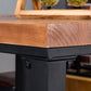 Table de bois en pin industriel pour table à manger au restaurant avec base de chevalet en métal