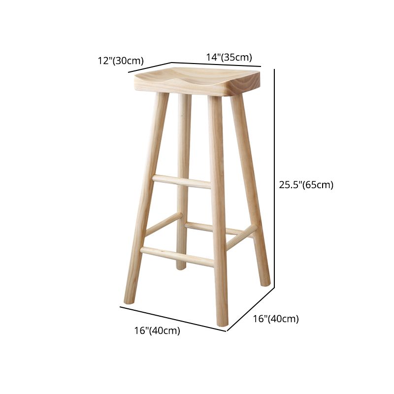 Contemporary Bar and Counter Stool Natural Finish Stool with 4 Wood Legs Clearhalo 'Bar Furniture' 'Bar Stools' 'bar_stools' 'furn' 'furn_bar_stools' 'Furniture' 'furniture_bar_stools' 'Kitchen & Dining Furniture' 1200x1200_0ae1e4a9-df0b-42af-abc1-dec8b2405f53