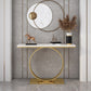 Glam Hall Pedestal Marble Rectangle Stain Resistant Console Sofa Table