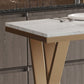 Tavolo da Bar Glam Tavolo da Pub Rettangolare Bianco con Base Oro