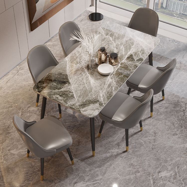 Rectangle Dining Table Set 1/2/5/7 Pieces Modern Indoor Dinette Set in Grey Clearhalo 'Dining Room Sets' 'Dining Tables & Seating' 'dining_room_set' 'furn' 'furn_dining_room_set' 'Furniture' 'Kitchen & Dining Furniture' 1200x1200_0ae5fccd-df56-4648-85c8-6f9aeeff43c8