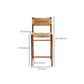 Contemporary Low Back Armless Bar Stool with Ash Solid Wood Base