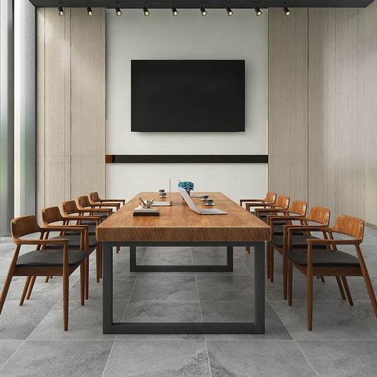 Solid Wood Rectangle Office Desk Industrial 29.53" Tall Writing Desk Clearhalo 'furn' 'furn_office_desk' 'Furniture' 'Office Desks' 'Office Furniture' 'office_desk' 1200x1200_0ae63151-fc9f-405d-b51a-34666cc0a1d1