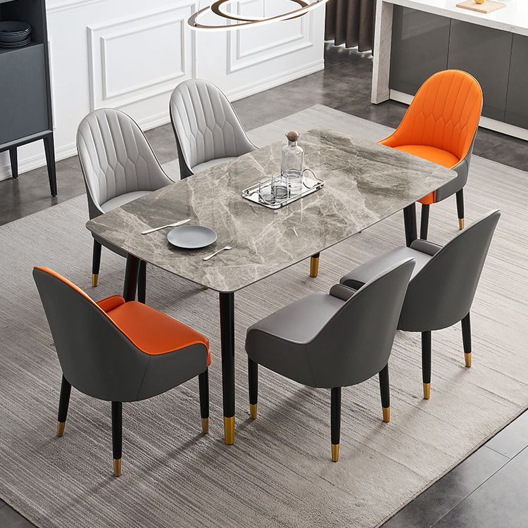 Simplicity Style Home Sintered Stone Dining Table Rectangular Shape Table with 4 Legs Base Clearhalo ' dining_table' 'Dining Tables & Seating' 'Dining Tables' 'furn' 'furn_dining_table' 'Furniture' 'furniture_dining_table' 'Kitchen & Dining Furniture' 'kitchen&dining_furn' 'kitchen' 'kitchen_dining_table' 1200x1200_0ae77071-4723-4bea-a50d-bb1f686f4949