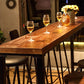Mesa de pub con altura de mostrador de madera maciza Mesa de vino con mostrador industrial