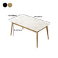 White Stone Top Dining Table Contemporary Rectangle Dining Table with 4 Legs Clearhalo 'Dining Tables & Seating' 'Dining Tables' 'dining_table' 'furn' 'furn_dining_table' 'Furniture' 'Kitchen & Dining Furniture' 1200x1200_0af0c364-deca-4e9e-b948-1823dd581e6b