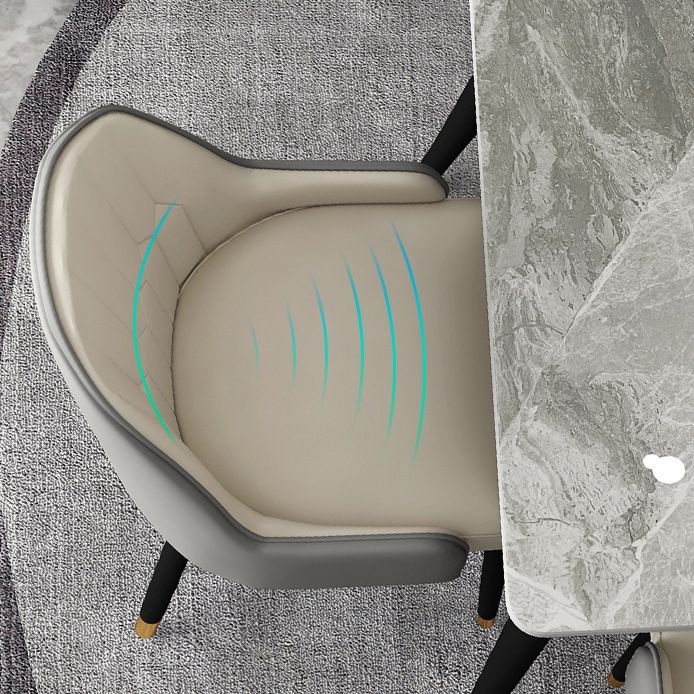 Modern Sintered Stone Rectangle Dining Set Standard White Dining Set with 4 Legs Base Clearhalo 'Dining Room Sets' 'Dining Tables & Seating' 'dining_room_set' 'Furniture' 'furniture_dining_room_set' 'Kitchen & Dining Furniture' 'kitchen&dining_furn' 'kitchen' 1200x1200_0af142a9-bae5-45c2-8f05-dc03d8b831bb